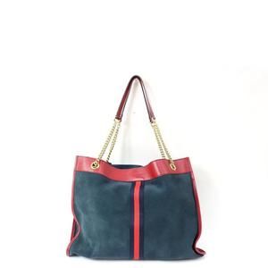 Gucci Shoulder Dark Navy Tote Bag Rajah Head Tiger Chain